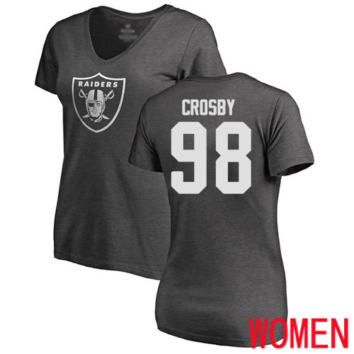 Oakland Raiders Ash Women Maxx Crosby One Color NFL Football #98 T Shirt->nfl t-shirts->Sports Accessory